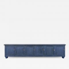 Large English 19thC Painted Pine Locker Cabinet Bench - 4427465