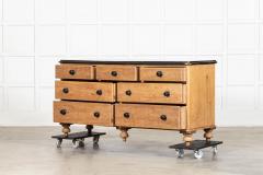 Large English 19thC Pine Dresser Base Drawers - 4405450
