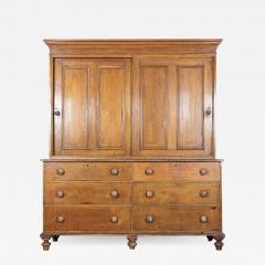 Large English 19thC Scrumbled Pine Housekeepers Cupboard - 2522675