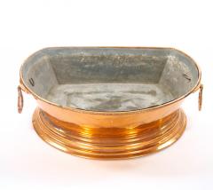 Large English Antique Copper Basin Lions Head Side Handles - 3811316