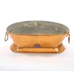 Large English Antique Copper Basin Lions Head Side Handles - 3811320