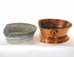 Large English Antique Copper Basin Lions Head Side Handles - 3811325