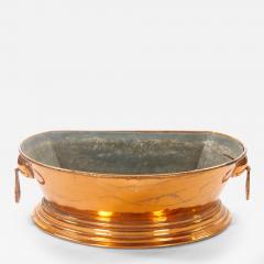 Large English Antique Copper Basin Lions Head Side Handles - 3813656