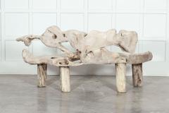 Large English Bleached Teak Root Bench - 3148533