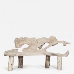 Large English Bleached Teak Root Bench - 3149571