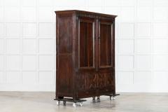 Large English Early 18thC Carved Oak Marriage Cabinet - 4039284