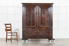 Large English Early 18thC Carved Oak Marriage Cabinet - 4039285