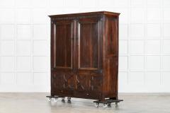 Large English Early 18thC Carved Oak Marriage Cabinet - 4039286