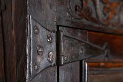 Large English Early 18thC Carved Oak Marriage Cabinet - 4039288