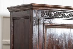 Large English Early 18thC Carved Oak Marriage Cabinet - 4039292