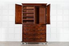 Large English Early 19thC Mahogany Linen Press - 3931162