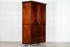 Large English Early 19thC Mahogany Linen Press - 3931163