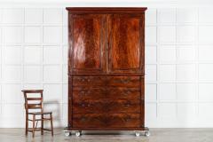 Large English Early 19thC Mahogany Linen Press - 3931164