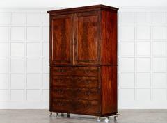 Large English Early 19thC Mahogany Linen Press - 3931165