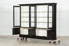 Large English Ebonised Glazed Cabinet - 3568121