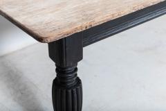 Large English Ebonised Oak Dining Table - 2750925