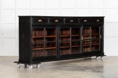Large English Ebonised Pine Glazed Counter Base - 4131464