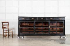Large English Ebonised Pine Glazed Counter Base - 4131465
