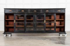 Large English Ebonised Pine Glazed Counter Base - 4131468