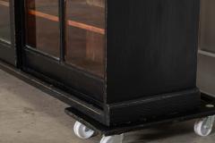 Large English Ebonised Pine Glazed Counter Base - 4131469