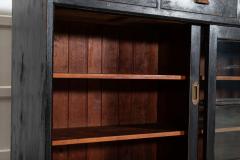 Large English Ebonised Pine Glazed Counter Base - 4131472