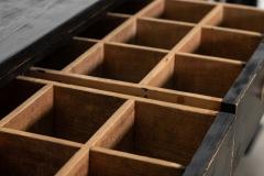 Large English Ebonised Pine Glazed Counter Base - 4131474