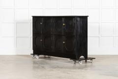 Large English Ebonised Pine Locker Cabinet - 4156862