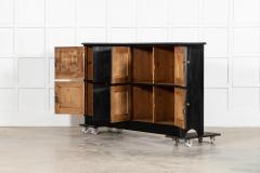 Large English Ebonised Pine Locker Cabinet - 4156863