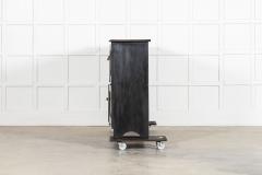Large English Ebonised Pine Locker Cabinet - 4156864