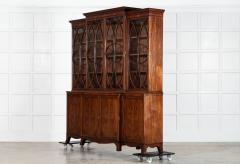 Large English Flame Mahogany Breakfront Bookcase - 4051238