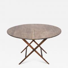 Large English Folding Chestnut Coaching Campaign Table - 2105849
