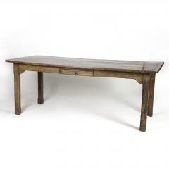 Large English Fruitwood Farm Table With Single Side Drawer - 1363582