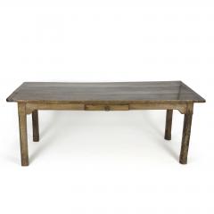 Large English Fruitwood Farm Table With Single Side Drawer - 1363583