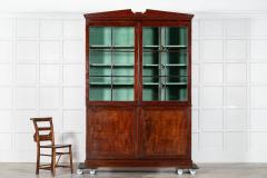 Large English George III Mahogany Glazed Linen Press Cabinet - 3978007