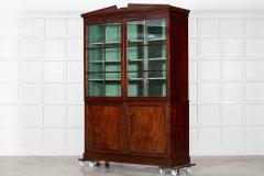 Large English George III Mahogany Glazed Linen Press Cabinet - 3978008