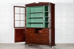 Large English George III Mahogany Glazed Linen Press Cabinet - 3978009