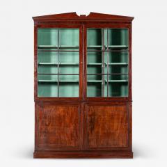 Large English George III Mahogany Glazed Linen Press Cabinet - 3980639