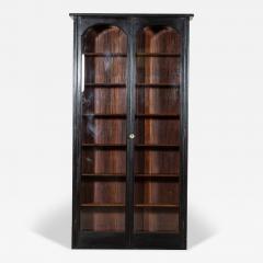 Large English Mahogany Glazed Bookcase Vitrine - 3571201