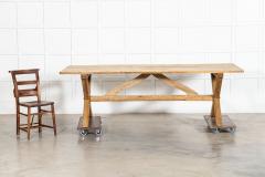 Large English MidC Oak X Frame Refectory Table - 4257151
