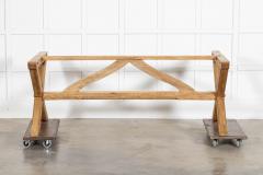 Large English MidC Oak X Frame Refectory Table - 4257154