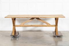 Large English MidC Oak X Frame Refectory Table - 4257159