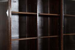 Large English Oak Carved Modular Glazed Bookcase - 4027611