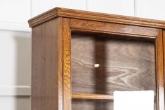 Large English Oak Glazed Bookcase - 4484627
