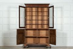 Large English Oak Glazed Bookcase Vitrine - 3383111