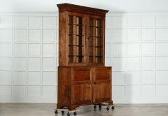 Large English Oak Glazed Bookcase Vitrine - 3383112