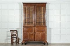 Large English Oak Glazed Bookcase Vitrine - 3383113