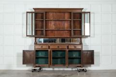 Large English Oak Glazed Butlers Pantry Cabinet - 3148482