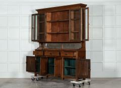 Large English Oak Glazed Butlers Pantry Cabinet - 3148484