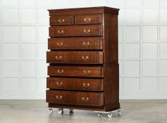Large English Oak Tallboy Chest Drawers - 3811542