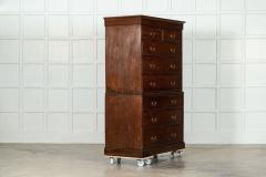 Large English Oak Tallboy Chest Drawers - 3811543